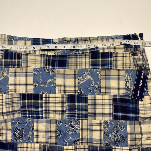 American Living 100% Cotton Blue And White Patchwork Woman’s Mini Skirt NWT 12 - Picture 11 of 11